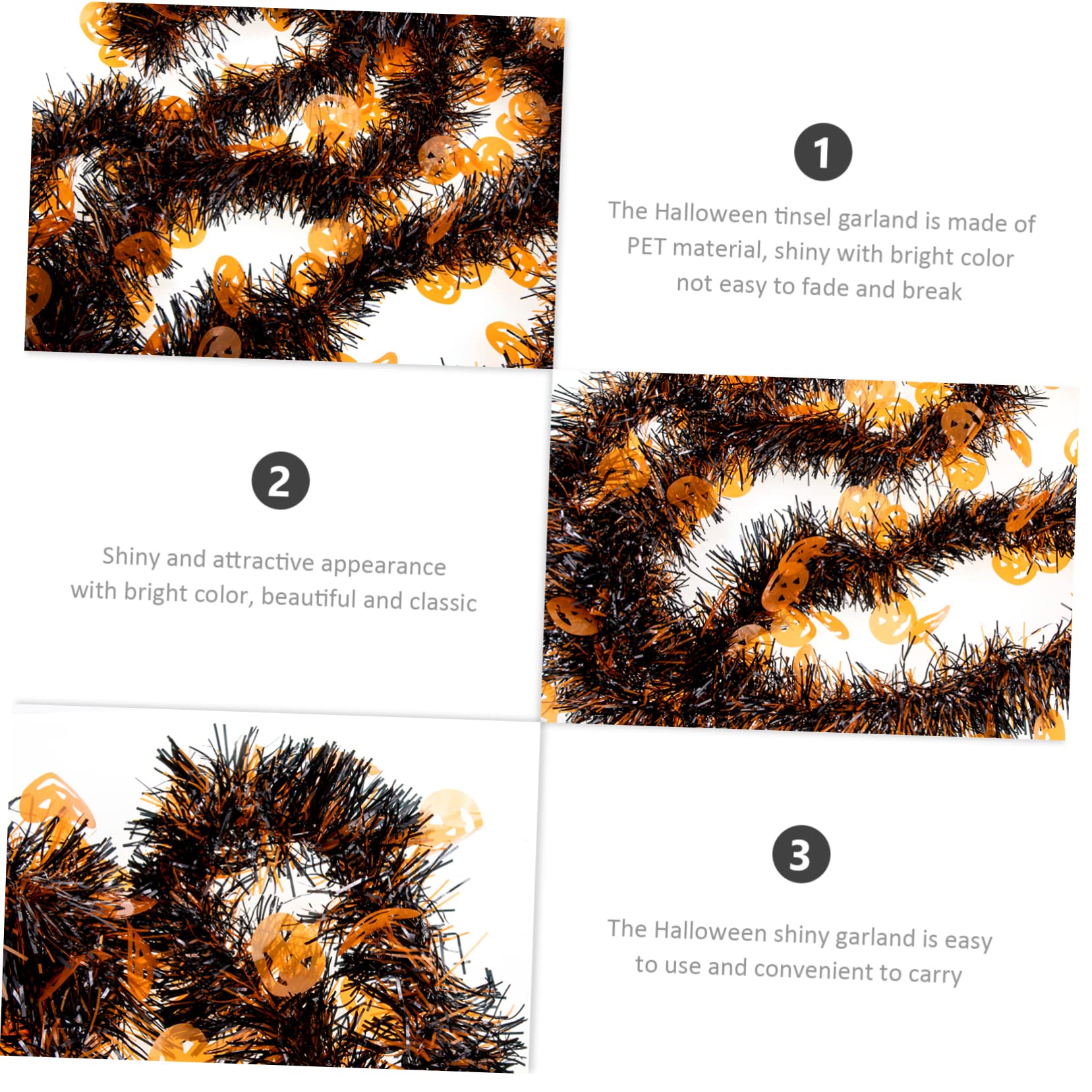 Ciieeo 9 STK Halloween-Dekorationen Halloween glänzende Girlande Halloween-Schlafzimmerdekorationen Halloween wanddeko Halloween aussendeko metalldeko Lametta Halloween-Girlande für Baum