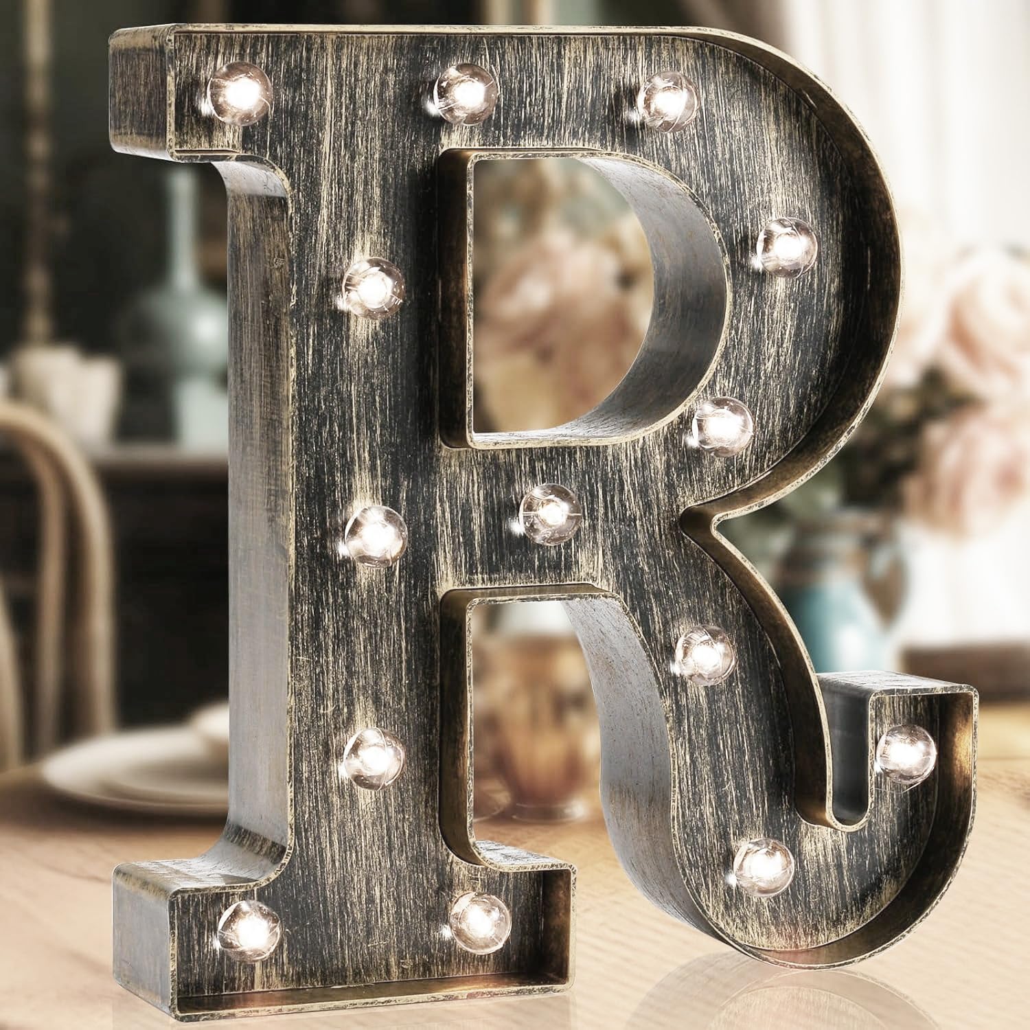 LED Marquee Letter Lights, Light Up Letters Glitter Alphabet Letter Sign Battery Powered for Night Light Birthday Party Wedding Girls Gifts Home Bar Christmas Decoration