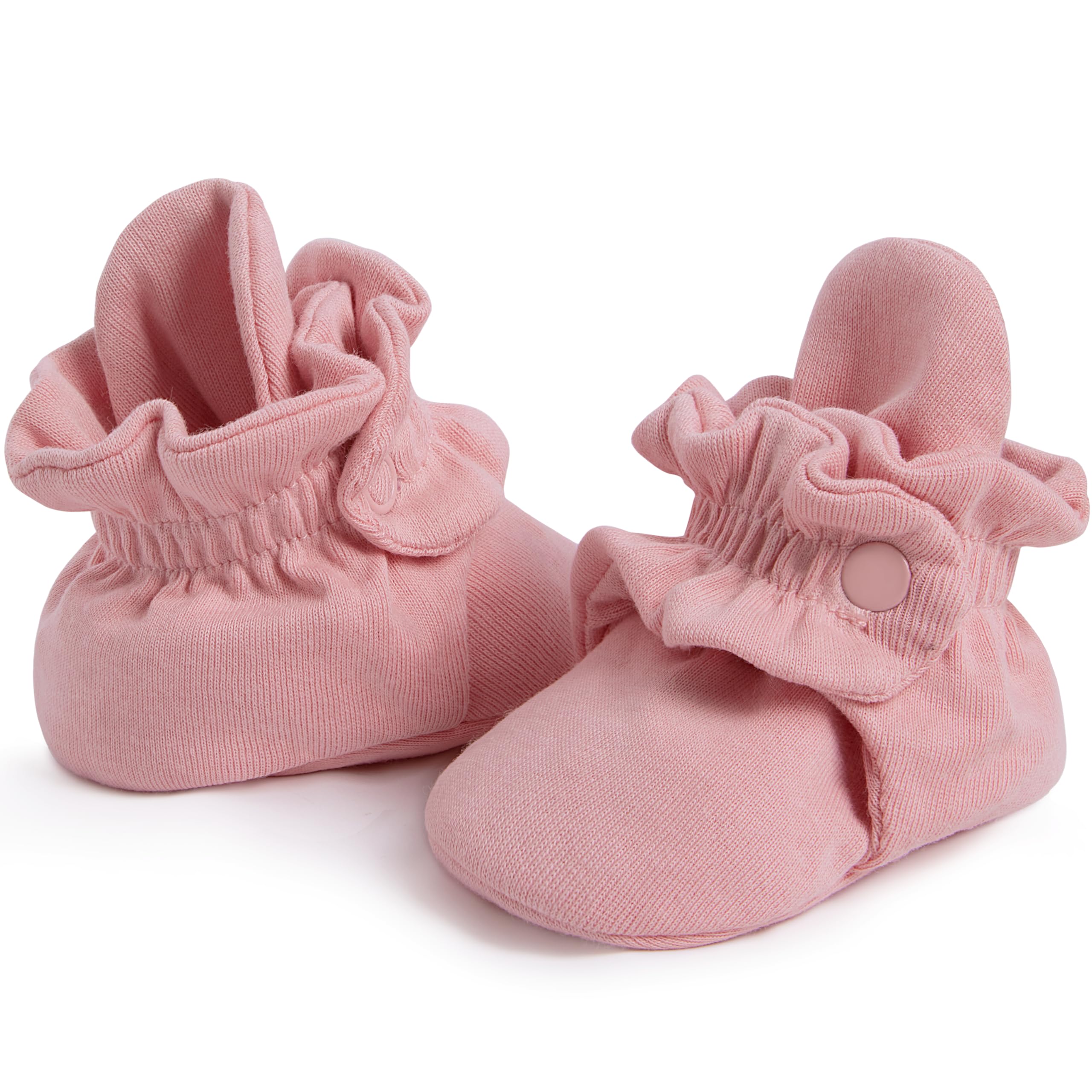Pro Goleem Baby Booties 100% Cotton, Stay-On Adjustable Non-Slip Sock Shoes