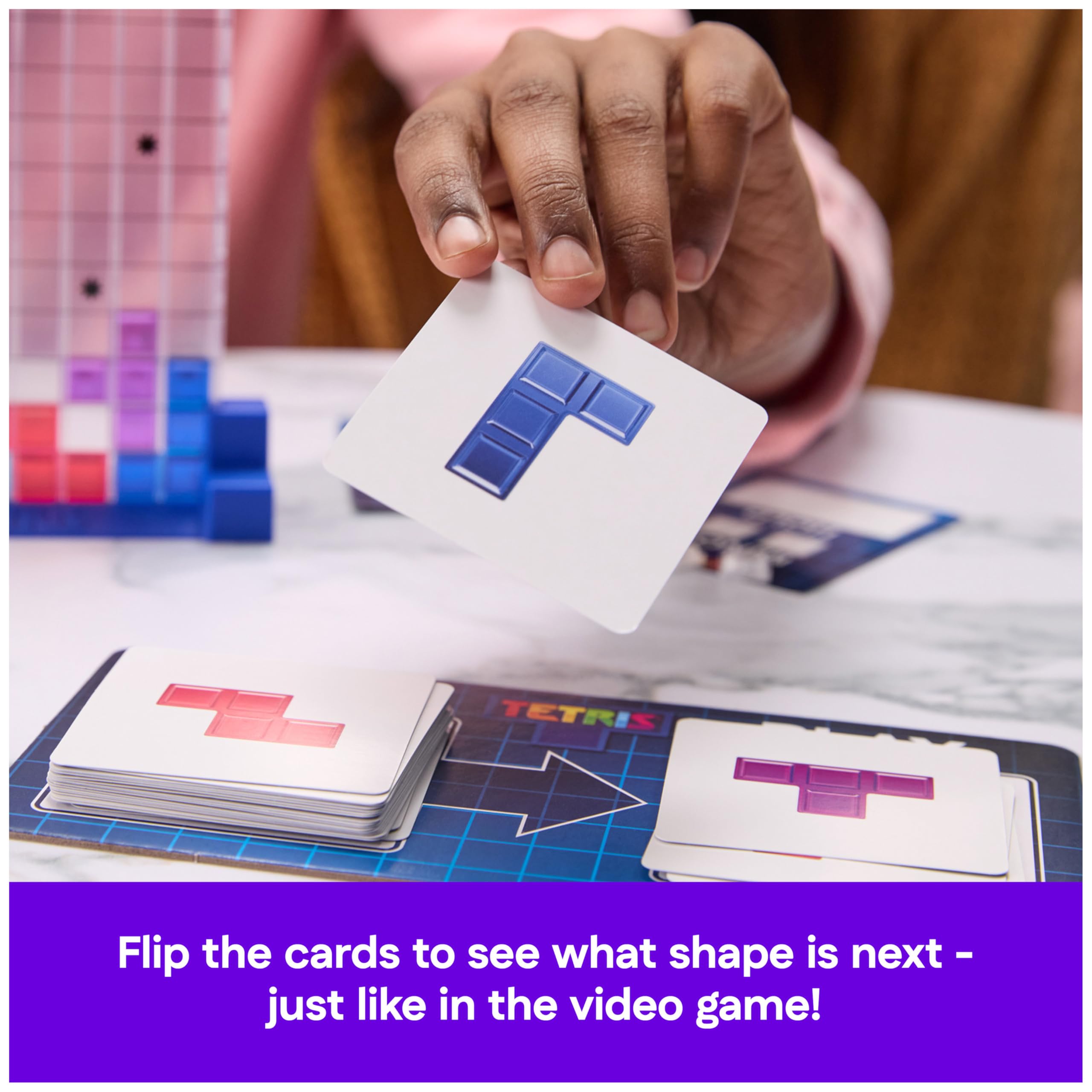 Spin Master Games, Tetris: The Board Game, Play The Classic Puzzle Game Tetris in Real Life, Multiplayer Head-to-Head Puzzle Challenge, 2-4 Players, Stocking Stuffer Gift Ideas for Ages 8 & Up