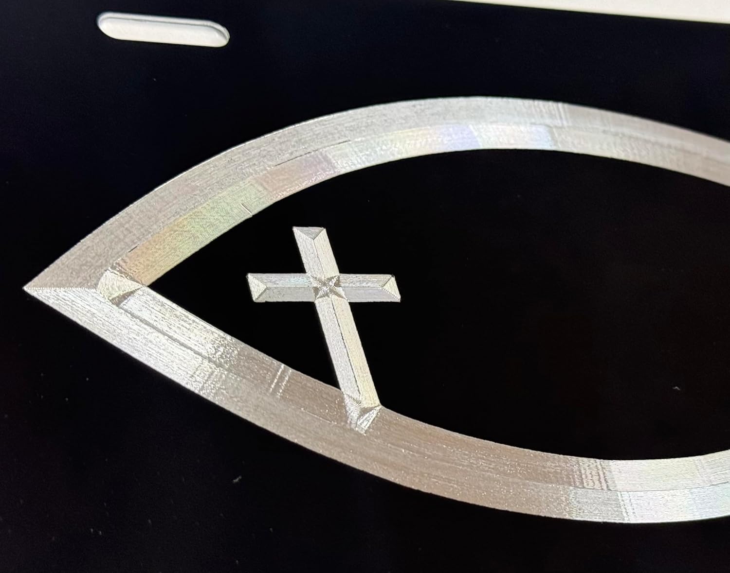 Christian Fish Cross Diamond Etched Engraved Car Tag Vanity Front License Plate