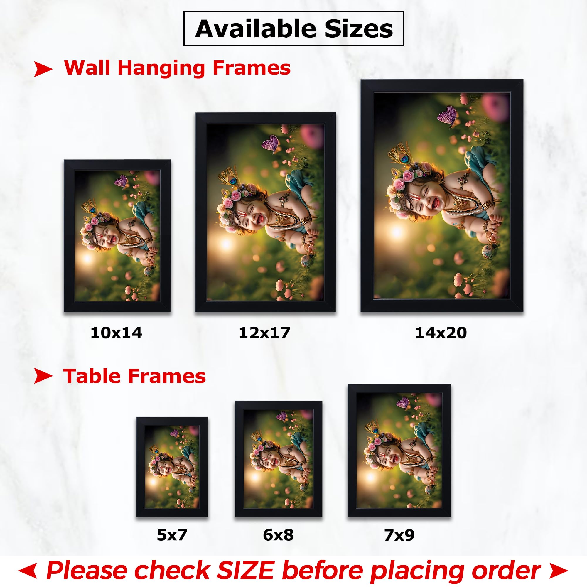 Baby Krishna Photo Frame - Kanha Ji Gift -4