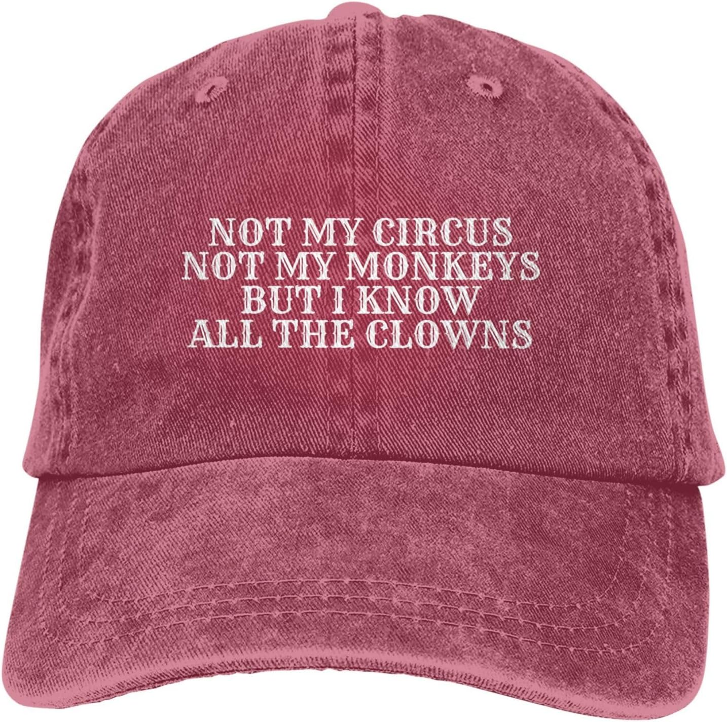 Not My Circus Not My Monkeys But I Know All The Clowns Hat for Men Dad Hat Cute Caps Red - Image 9