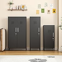 Vista 2 de Ckzbk - Armario de almacenamiento de 51.18 pulgadas de alto, gabinete de baño de metal para despensa, con 3 estantes ajustables para cocina, oficina