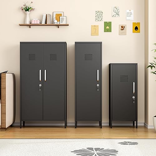 Miniatura 2 de Ckzbk - Armario de almacenamiento de 51.18 pulgadas de alto, gabinete de baño de metal para despensa, con 3 estantes ajustables para cocina, oficina