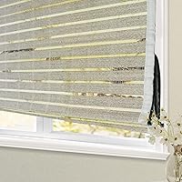 Vista 11 de Persianas opacas sin cordones de bambú, persianas romanas personalizadas con forro, persianas naturales 100 % de bambú para ventanas, color 21