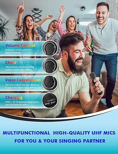 Miniatura 4 de Karaoke Machine for Kids and Adults,Portable Bluetooth Speaker with 2 Wireless Microphone and Dynamic Lights PA System Toy for Girls Boys,and