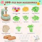 300PCS+ DIY Fabric Flower Bouquets Toys,Mothers Day Gifts,Reusable Colored Petals,crafts for kids 3+,arts and crafts for kid,Educational Toys for 3+ year old,Birthday Gifts for Girls
