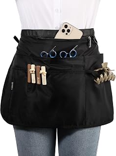 Barber Apron with 7 Pockets, Hair Stylist Apron for Men Women, Waterproof and Bleach-proof Hairdresser Bag for Cosmetology