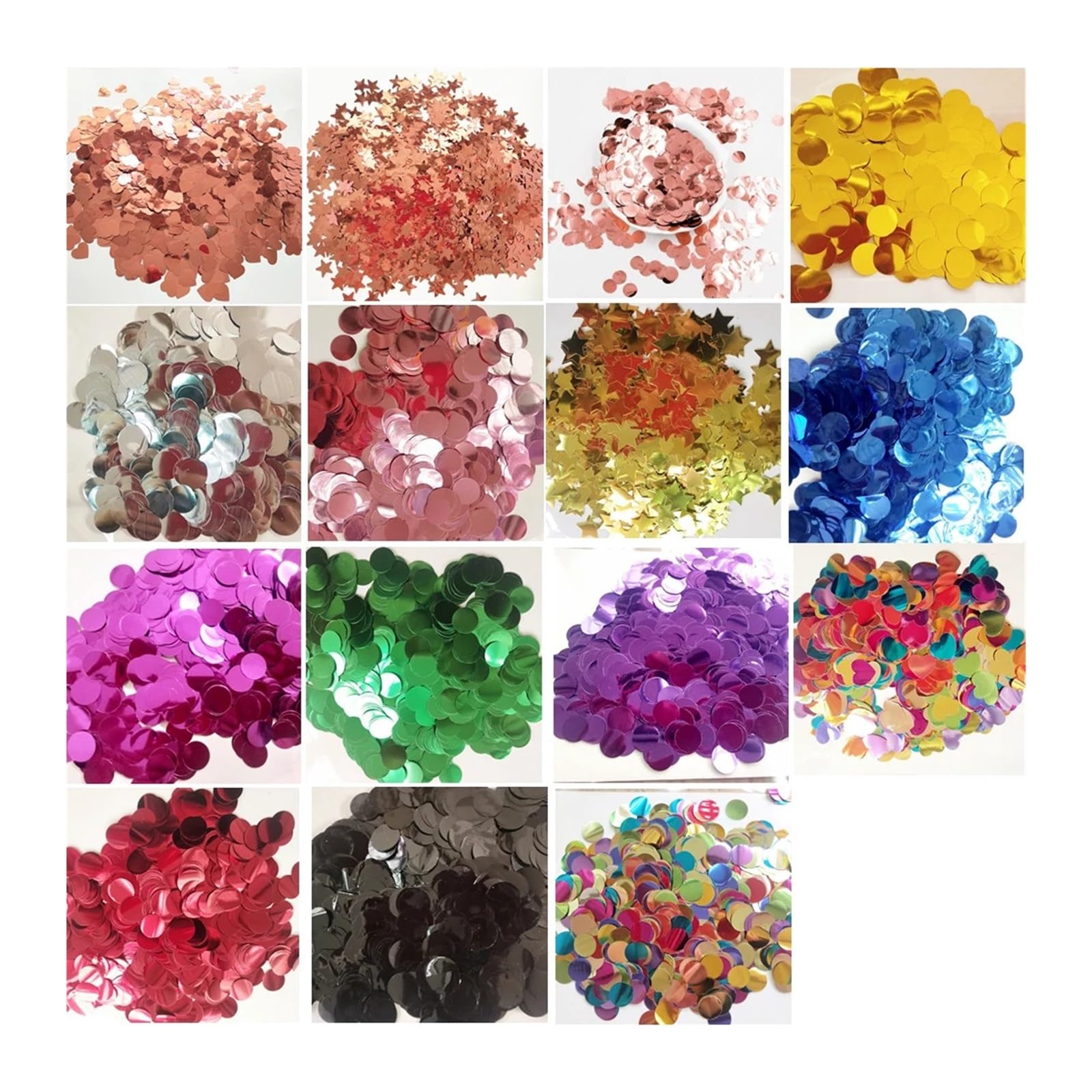 Confeti Brillante Confeti redondo de 300/500/1000 g, rosa, plateado y dorado, 1,5 cm, con purpurina for decoración cumpleaños, bodas fiestas(Blue,500g 1.5cm)