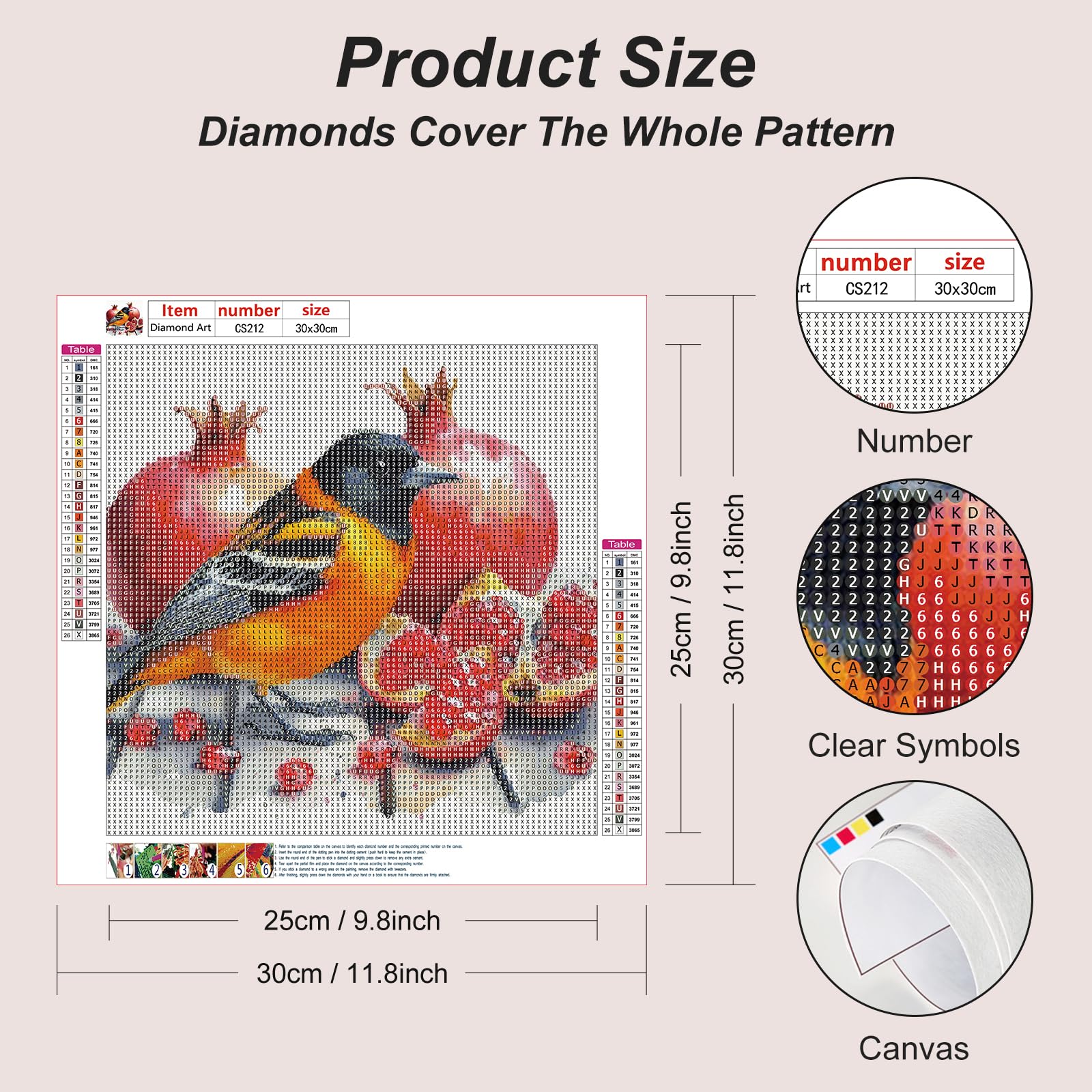 Acudotr Bird Diamond Painting Kits for Adults 5D DIY Diamond Art Kits for Beginners Full Drill Diamond Painting Kits for Home Wall Decor 12x12 Inch - Image 2
