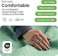 Vista 4 de IMPROVIA® Almohadillas lavables, 34 x 52 pulgadas (paquete de 2) - Almohadillas reutilizables para incontinencia de alta absorción para niños