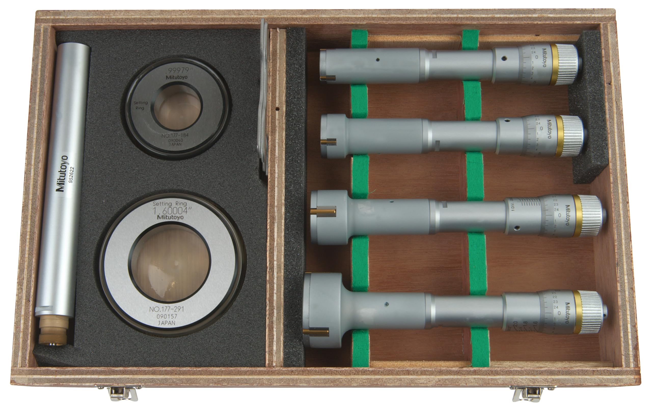 Inside Micrometer Mua Tubular Set With Case, Lock Nut, Quick