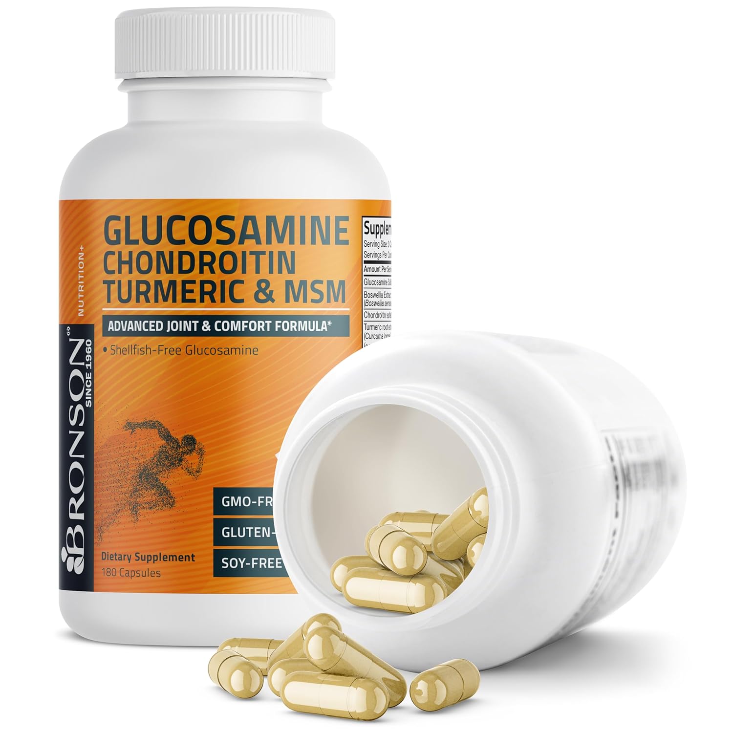 Bronson Glucosamine Chondroitin Turmeric & MSM Advanced Joint & Cartilage Formula, Supports Healthy Joints, Mobility & Cartilage - Non-GMO, 180 Capsules 8 Bronson Glucosamine Chondroitin Turmeric & MSM Advanced Joint & Cartilage Formula, Supports Healthy Joints, Mobility & Cartilage - Non-GMO, 180 Capsules - Image 6