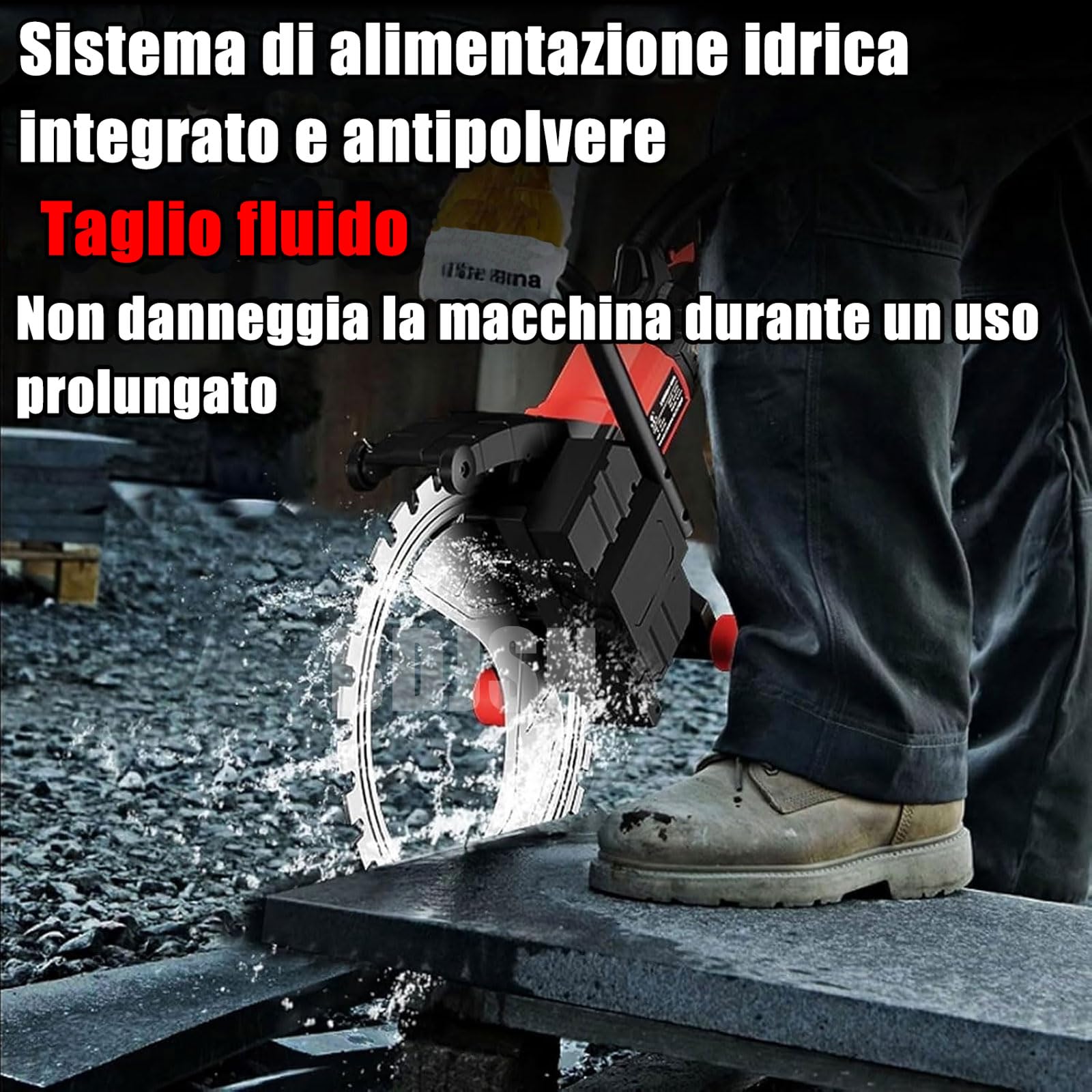 Sega Elettrica Per Calcestruzzo a Umido Da 9800 W, Profondità Di Taglio 300 Mm, Con Abbattimento Polveri Ad Acqua, Macchina Per Scanalature a Parete Per Marmo, Legno, Porcellana