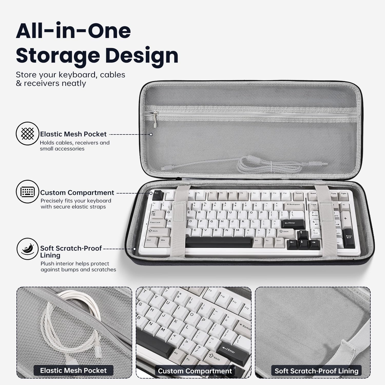 Amazon.com: Hard Shell Travel Keyboard Case for AULA F99/ 99, AULA