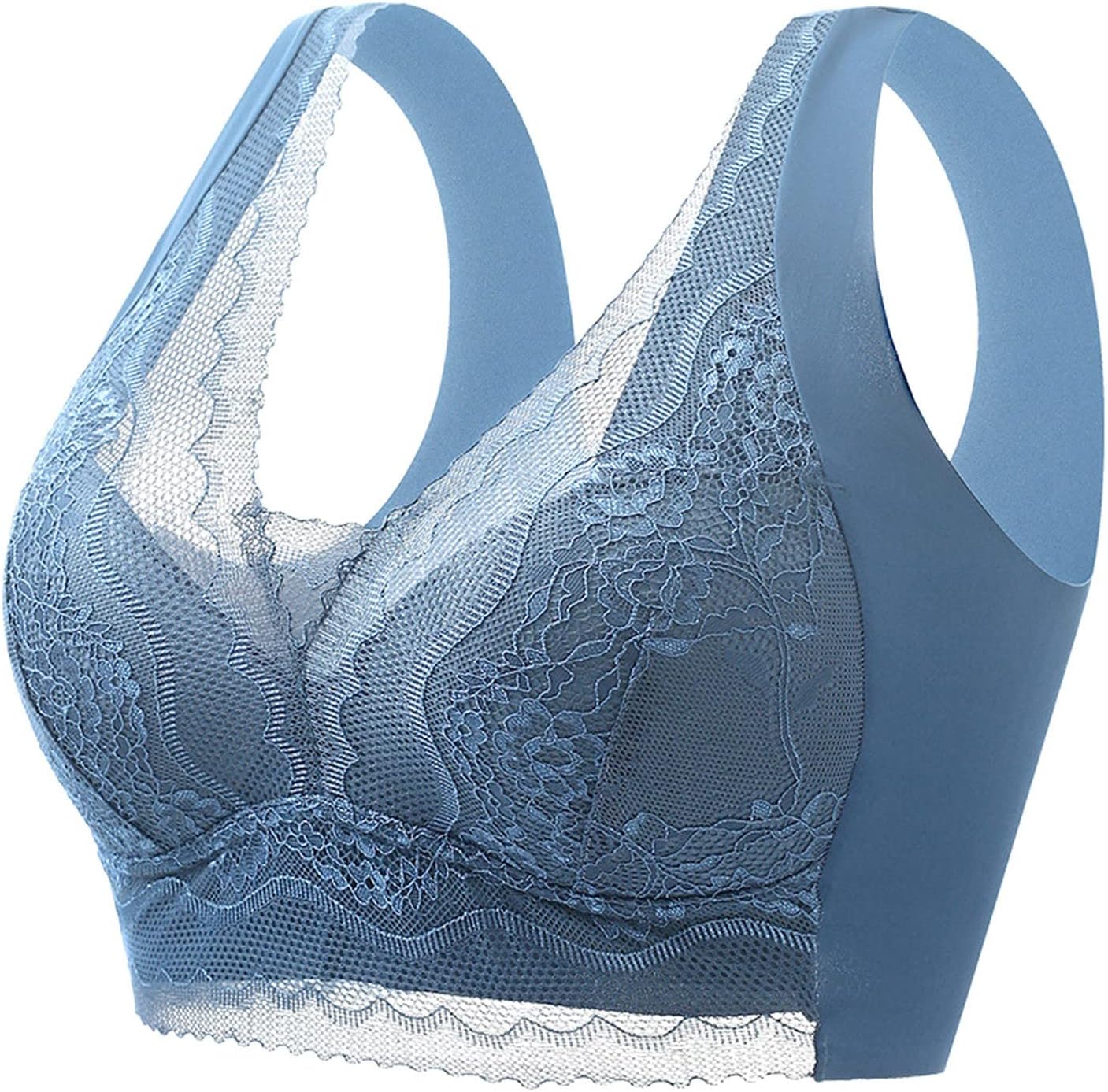 Zenchic Bra Seamless Sexy Push up Wireless Bra Lace Breathable Ice