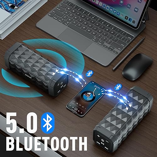 Miniatura 5 de BUGANI Altavoces Bluetooth, altavoces portátiles, rango de 100 pies Bluetooth 5.0 TWS emparejamiento, altavoces impermeables IPX5 micrófono