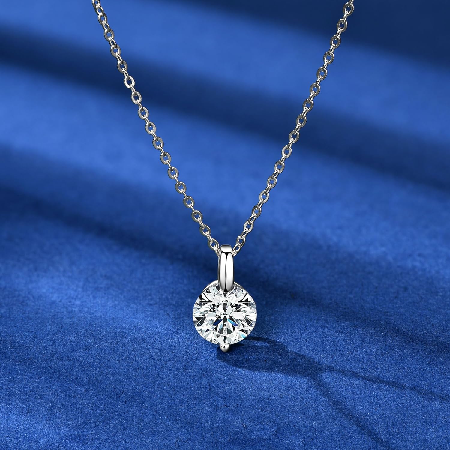 1-2CT Moissanite Solitaire Pendant Necklace for Women, 14K Gold Plated 925 Sterling Silver, Imitation Diamond Dainty Jewelry Gift for Her, Mom, Wife - Image 2