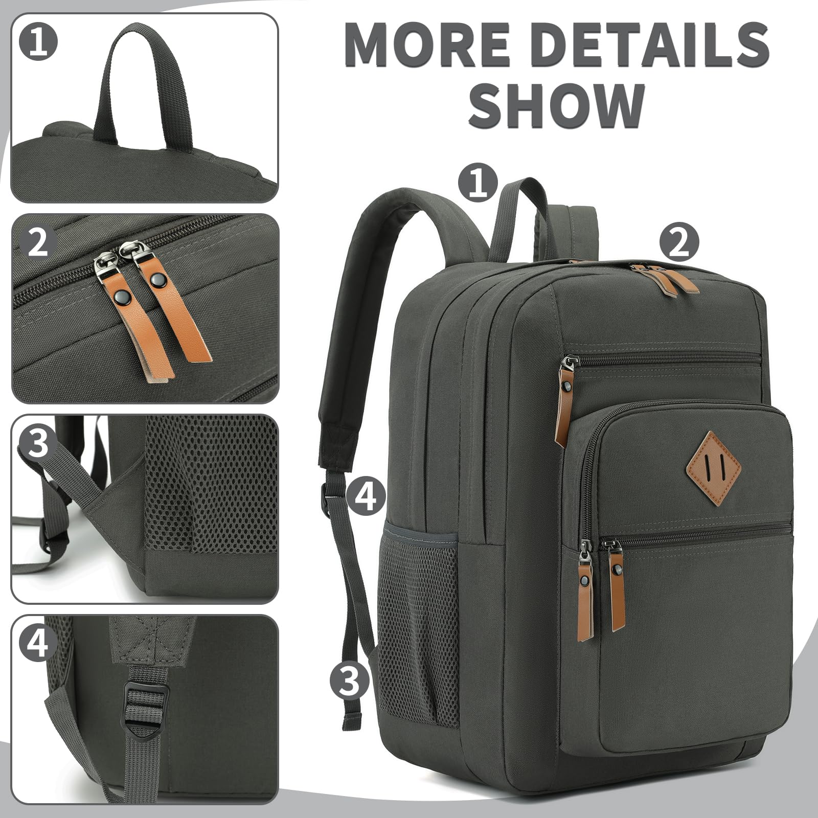 YGR Mochila de viaje para laptop para hombres y mujeres, mochila de computadora con puerto de carga USB para deportes, trabajo, universidad