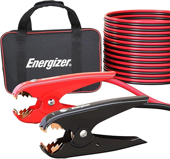 Energizer 1Gauge 800A Heavy Duty Jumper Battery Cables 25 Ft Booster