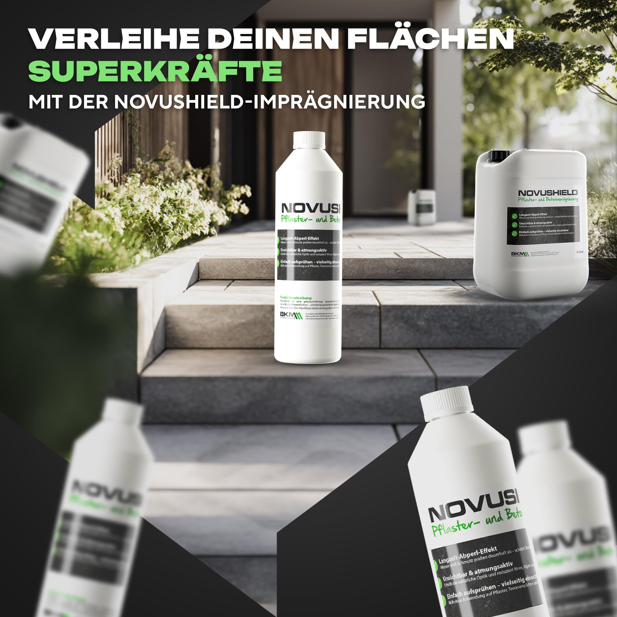 NovuShield Steinimprägnierung Pflaster Terrasse 5L 40m²