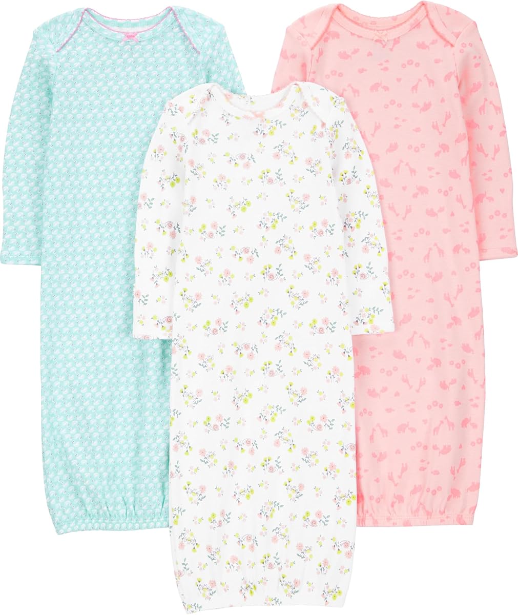 Baby Girls' 3-pack Cotton Sleeper Gown