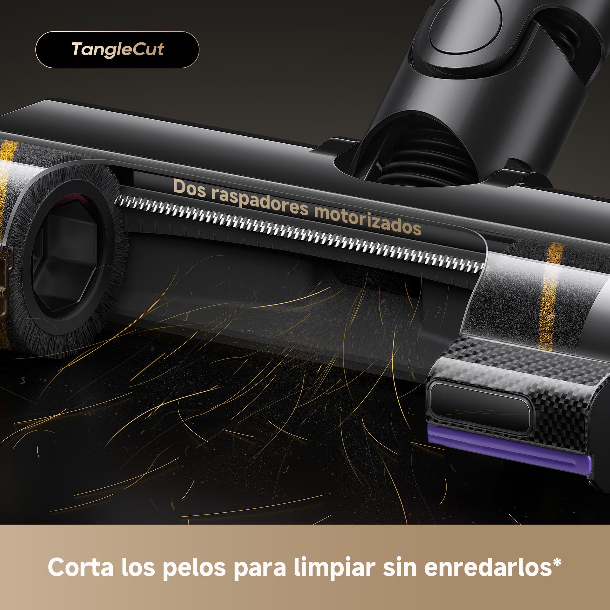 DREAME V20 Pro-A Aspirador Sin Cable, Limpieza de Bordes a 0 mm, Sin Enredos, Limpieza de Suelos Duros y Alfombras, 24000 PA/Succión de 210 AW, 90 min de Autonomía Máx., Limpieza de Pelo de Mascotas