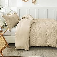 Vista 5 de Juego de funda de edredón Emme tamaño queen de microfibra mullida, bohemio, juego de funda de edredón para todas las estaciones, 3 piezas bordadas