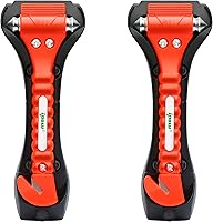 Vista 9 de IPOW Paquete de 4 cortadores de cinturón de seguridad para ventana de automóvil, martillo de seguridad para automóvil, martillo de seguridad