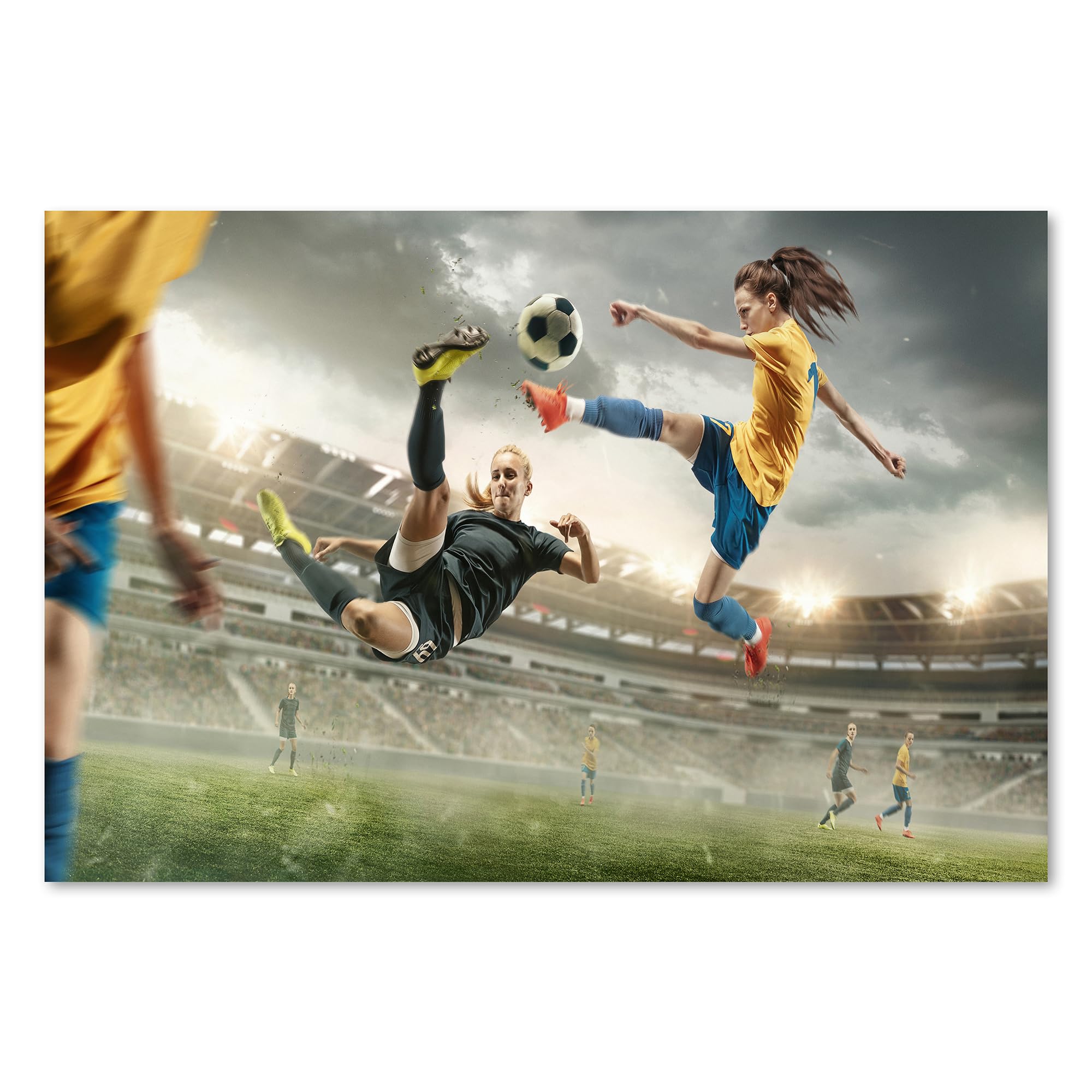 Postereck - 3527 - Calcio, donna palla stadio sport gioco squadra - Decorazione da Parete, Stampa Fotografica, Ideen Regalo, Stampa d'Arte - Tela - 100,0 cm x 75,0 cm