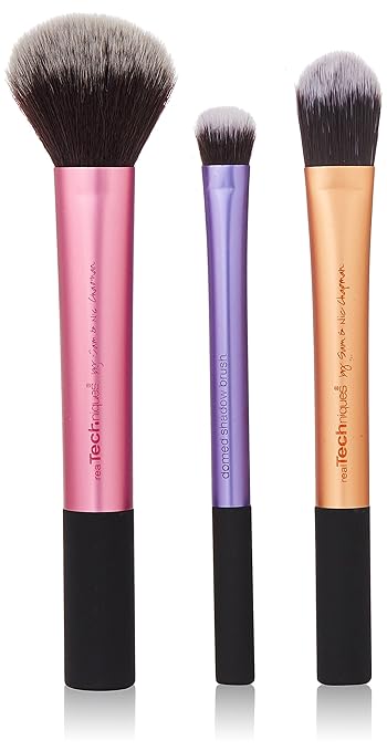 Real Techniques 2.0 Travel Essentials Brush Set, Multicolor