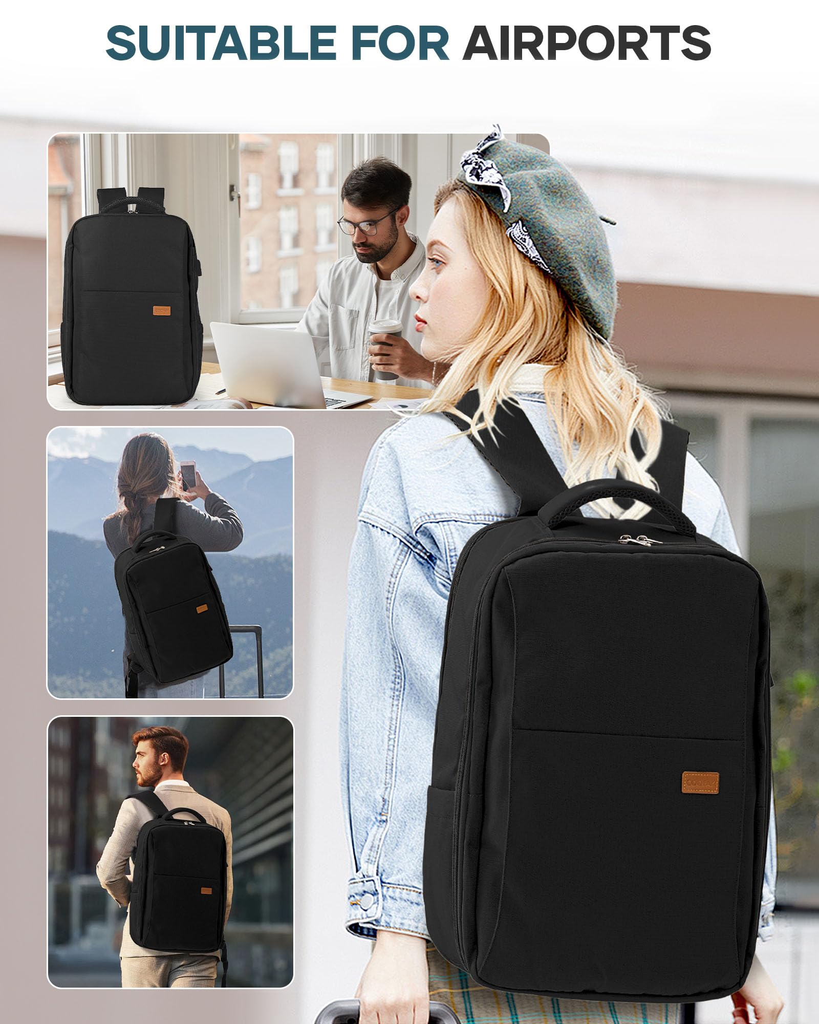 suwasp Vacuum Backpack Travel with Pump, mochila de viaje compresion al vacio for Women Men, Large Storage Vacuum Bags for Travel Backpack Personal Item Carry On Backpacks Flight Approved, Black