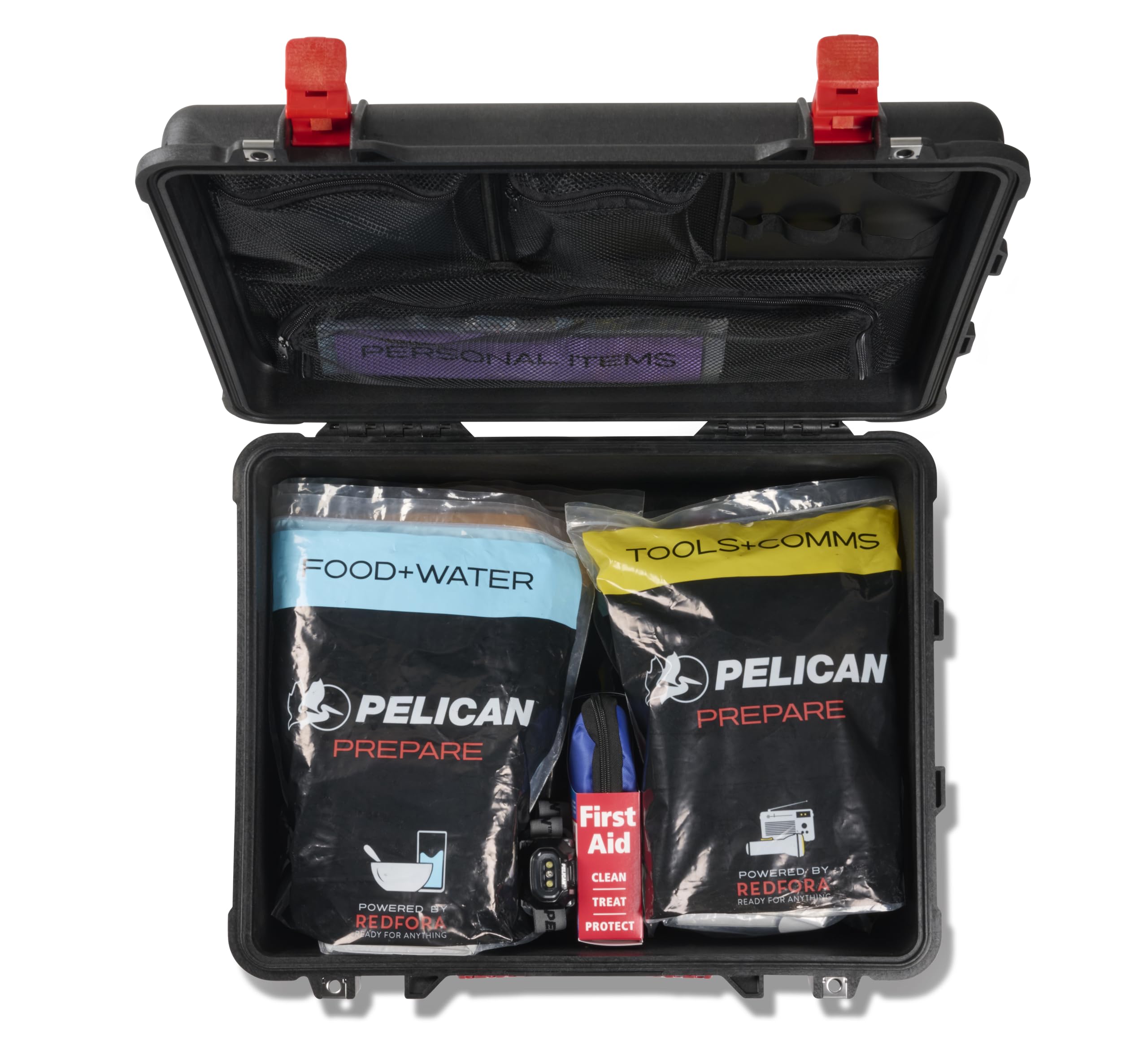 Pelican Prepare 2 Person Kit - Pelican 1560 Case with Redfora 72-Hour Kits for 2 People - Emergency Food Supply and preparedness kit (Black/Red)