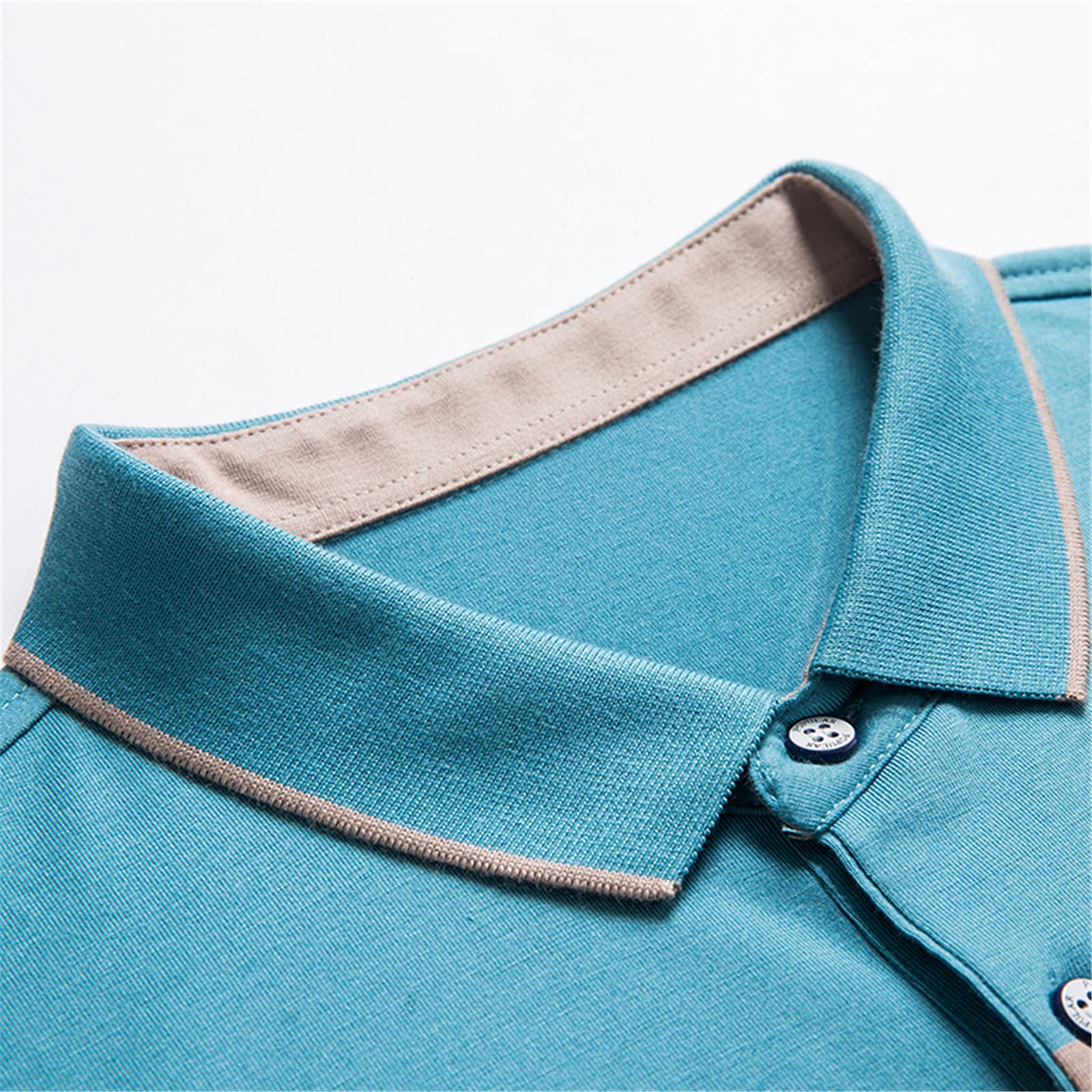 Modisch gestreiftes Poloshirt für Herren, Baumwolle, lässig, langärmelig, Oberteile, Herren Kleidung T-Shirt, rose, XL