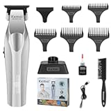 KEMEI 3023-702 Hair & Beard Trimmer for Men, 9000 RPM Zero Gapped Trimmers for Barbers with Full Metal Body, Professional Hair Clippers with LED Display, Ceramic and DLC Blades