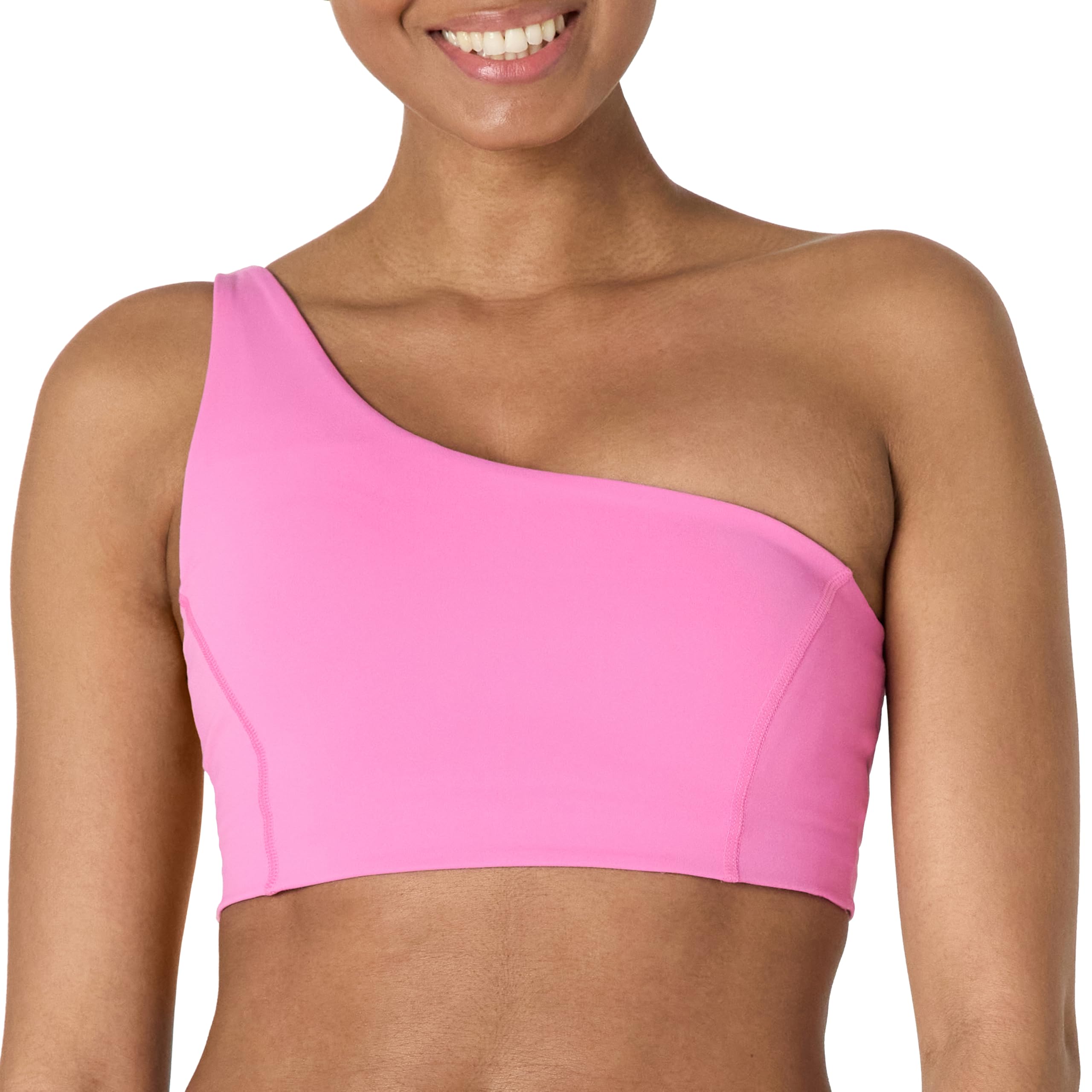 Amazon Essentials Damen Active FormFlex Buttery Soft Sport-BH mit One-Shoulder-Träger und Riemchenrücken, für leichten Halt