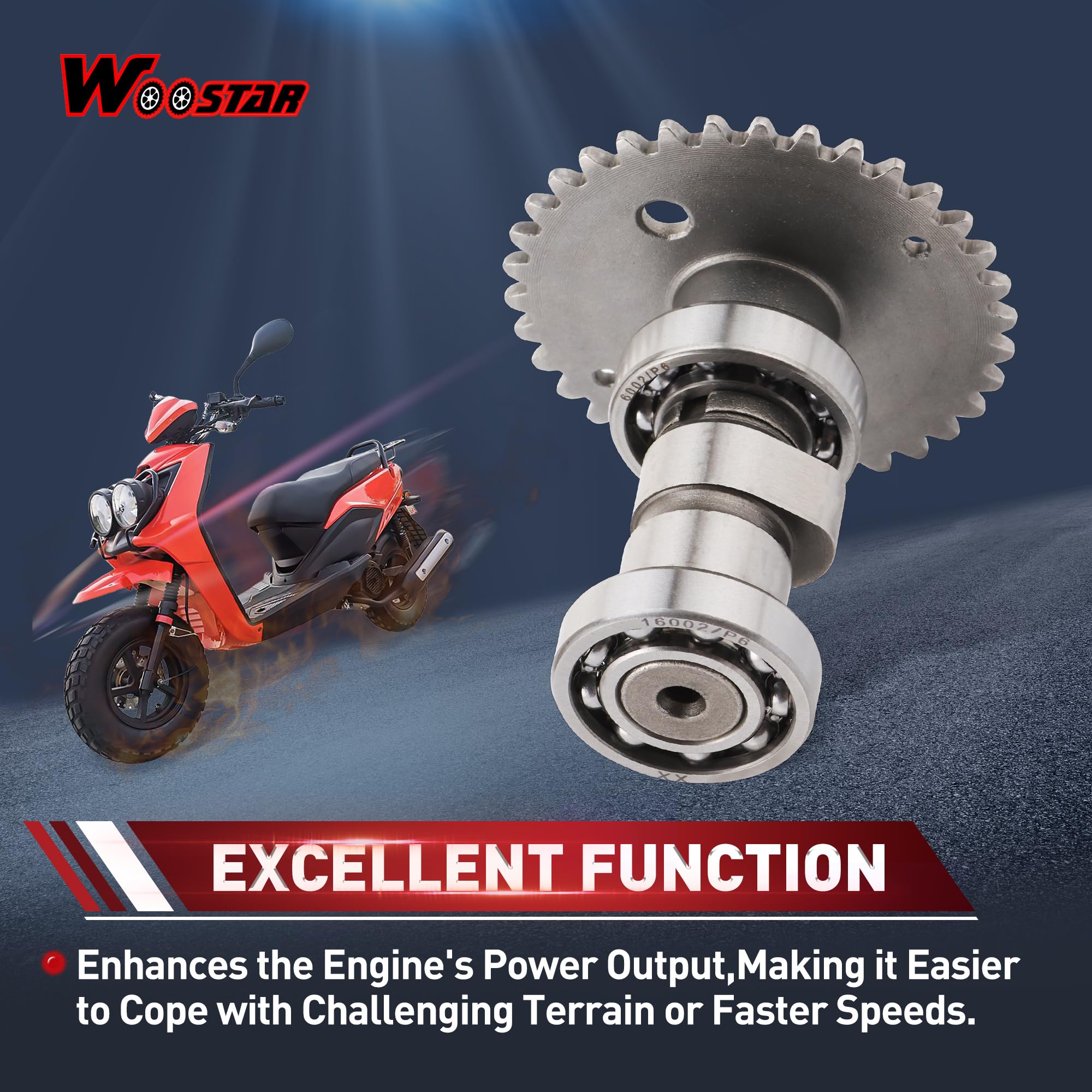 WOOSTAR Kit Albero a Camme Sostituzione per GY6 50cc 60cc 80cc 100cc 139QMB 139QMA Motore ATV Quad Scooter Ciclomotore