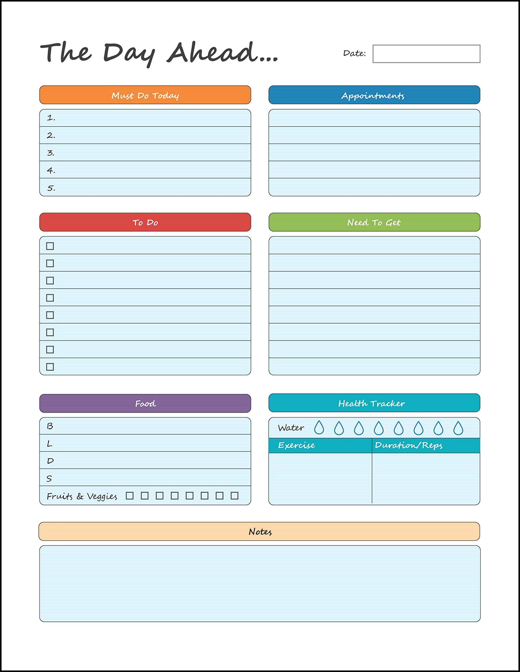Daily Planner – to Do Pad 8.5” x 11” Planning Pad – Tear Off Sheets – Day Planner Notepad - Get Organized Today!