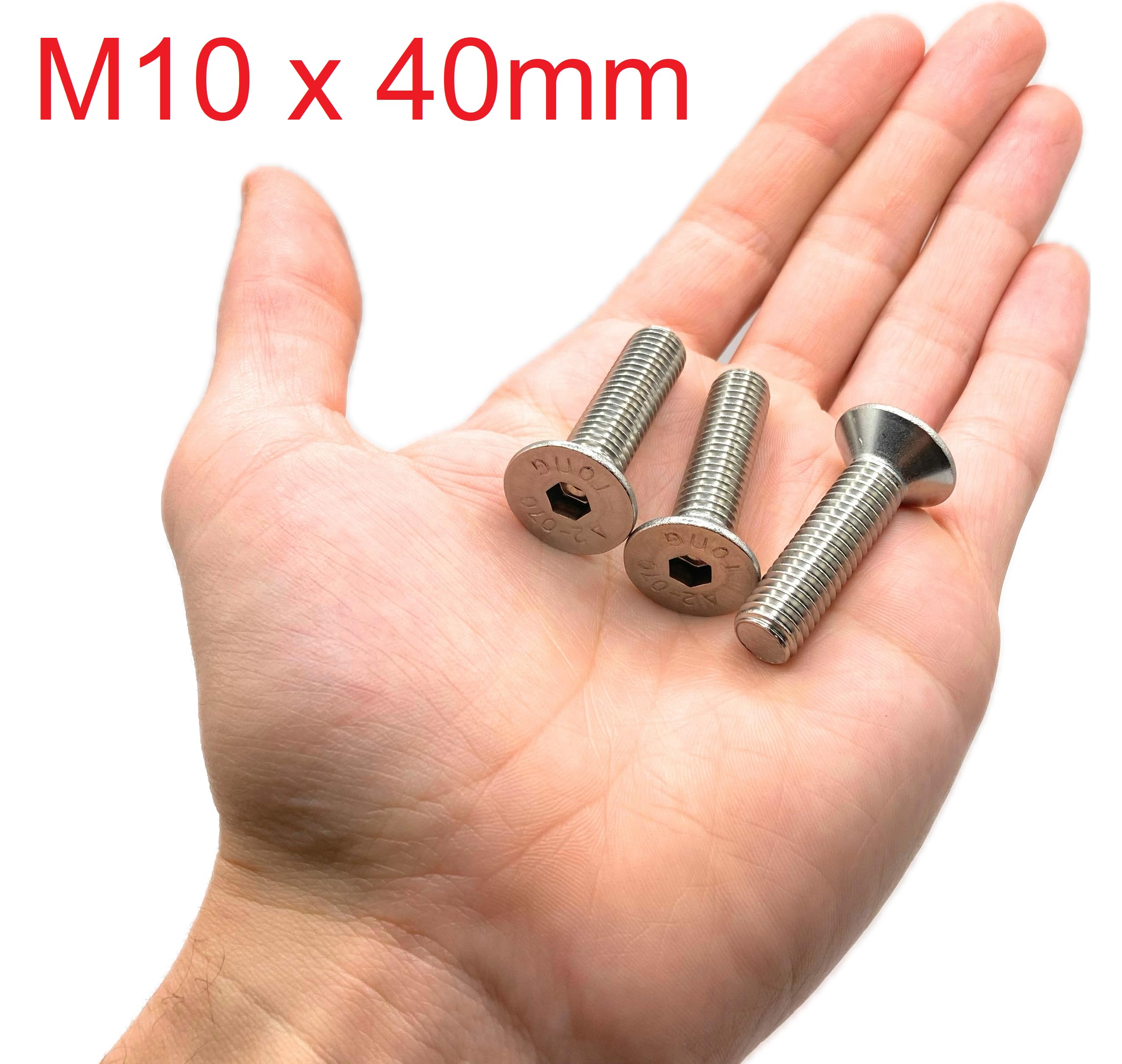 Premium Fixation Screws M10 x 40 mm, countersunk head BTR made of A2 stainless steel - Image 2
