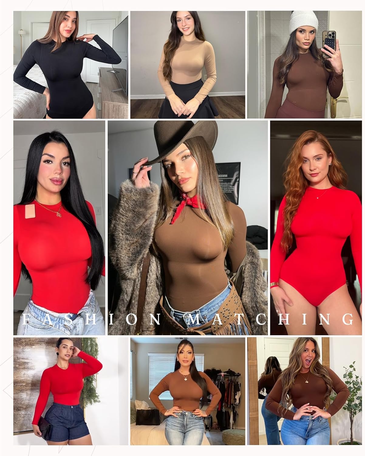 FeelinGirl Lightweight Breathable Bodysuit No Wedgies Smooths Curves Body Suits Women's Bodysuits Long Sleeve Body Suit - Image 2