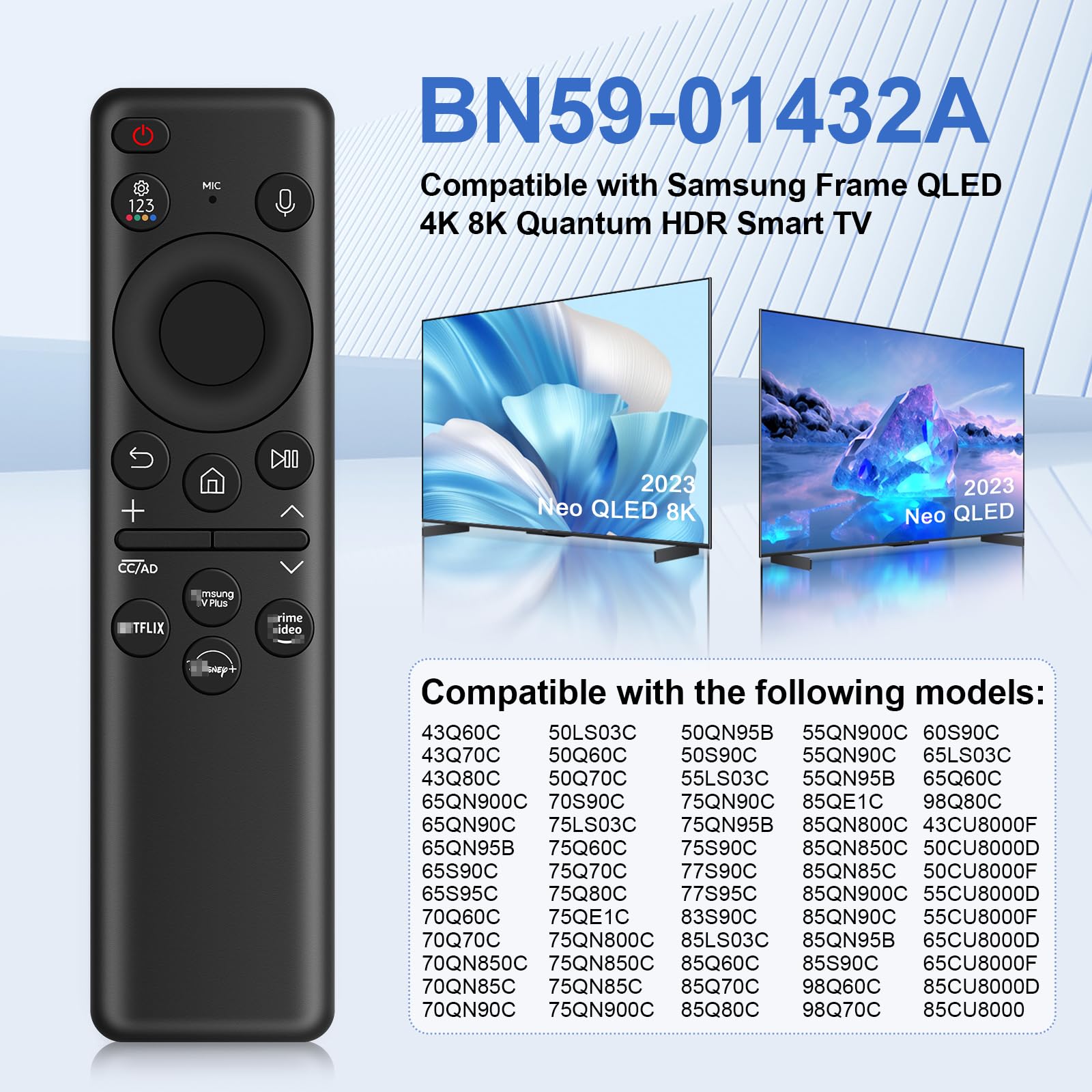 ALLIMITY Telecomando Universale BN59-01358B – Sostitutivo Per TV Samsung Smart Neo QLED LED 2017-2022, Compatibile Con UE75AU7105, UE43AU7175 E Altri - 2