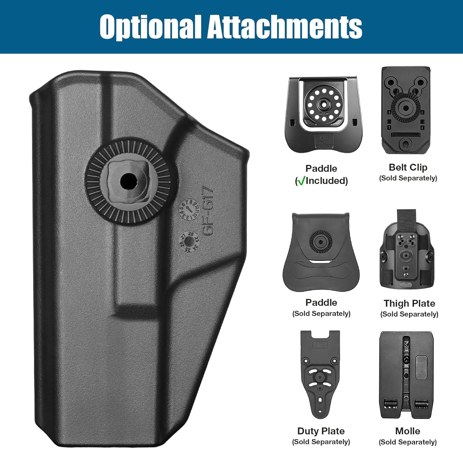 GUN & FLOWER OWB Holster - Select Your Fit for: Glock 17/19/19X/31/32 (Gen 1-6) & G22/23 (Gen 1-4), Ruger RXM, PSA Dagger Compact - Optics Ready Available, Level II Retention - Right Hand
