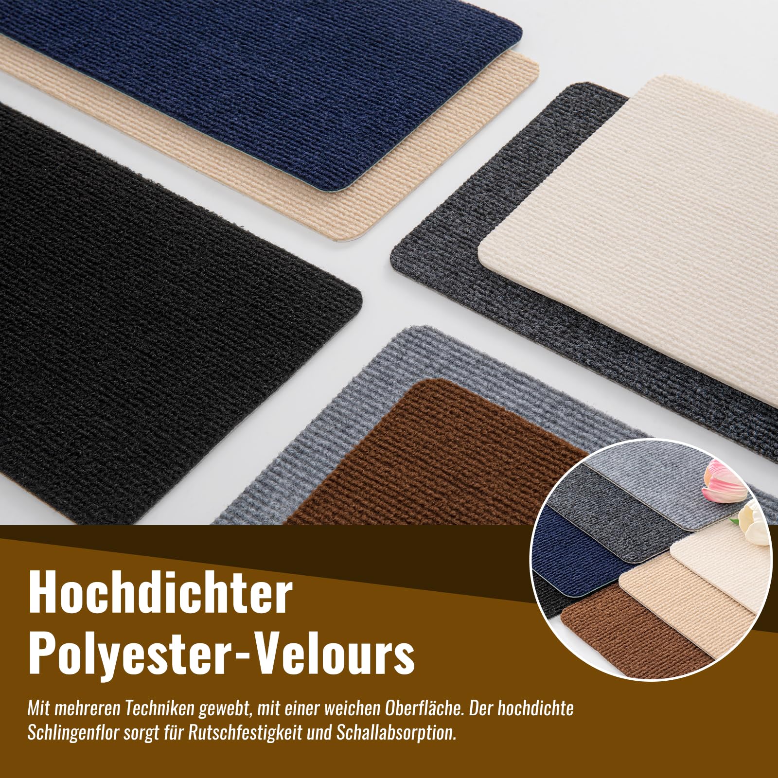 Bandes antidérapantes pour marches d'escalier - 80 x 20 cm - Noir - Durable et confortable - Antidérapantes - Sécurité pour une utilisation en intérieur - Idéal pour la maison, le bureau et la