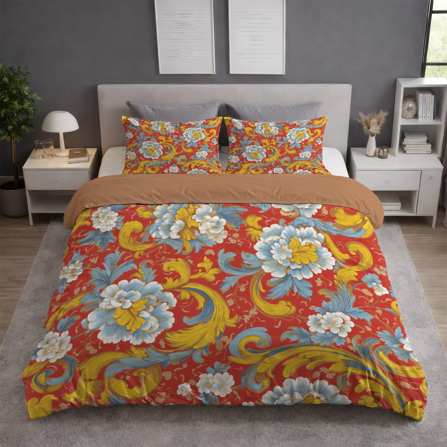 Przytulny i wygodny delikatny w dotyku, zestaw poszewek na kołdrę Super King, nie wymaga prasowania, Easycare SuperSoft, poszewka na kołdrę i poszewka na poduszkę 260 x 218 cm, tradycyjny kwiatowy