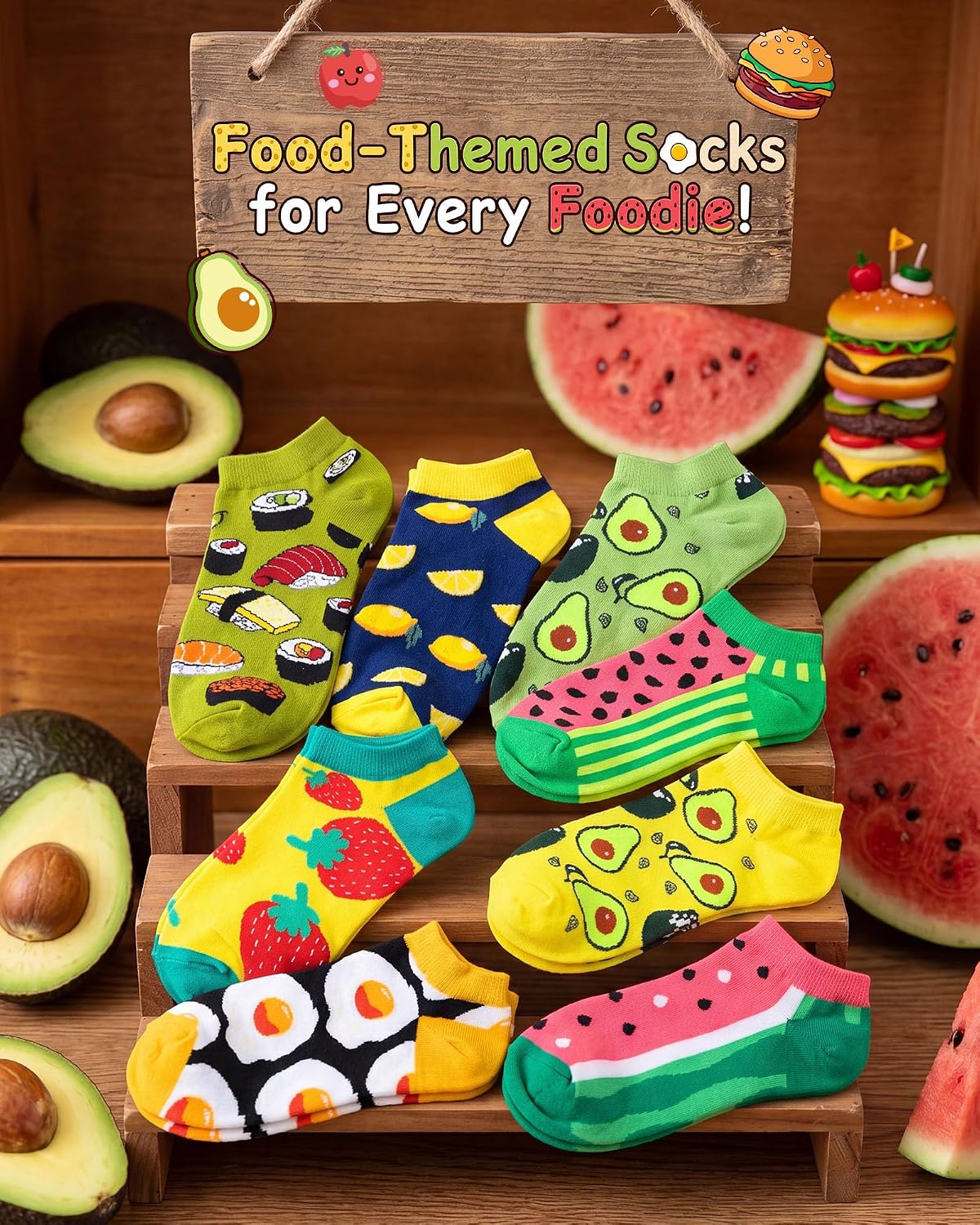Vabean 36 Pairs Funny Men's Ankle Socks Colorful Low Cut Cotton Dress Socks Bulk for Fathers Day Size 7-12