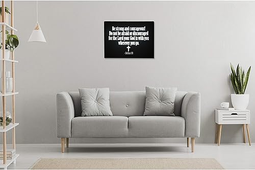 Miniatura 5 de Riverbend Designs Arte de pared con versículo bíblico con luz LED de 12 x 16 pulgadas, póster de lienzo de escritura religiosa - Josué 19