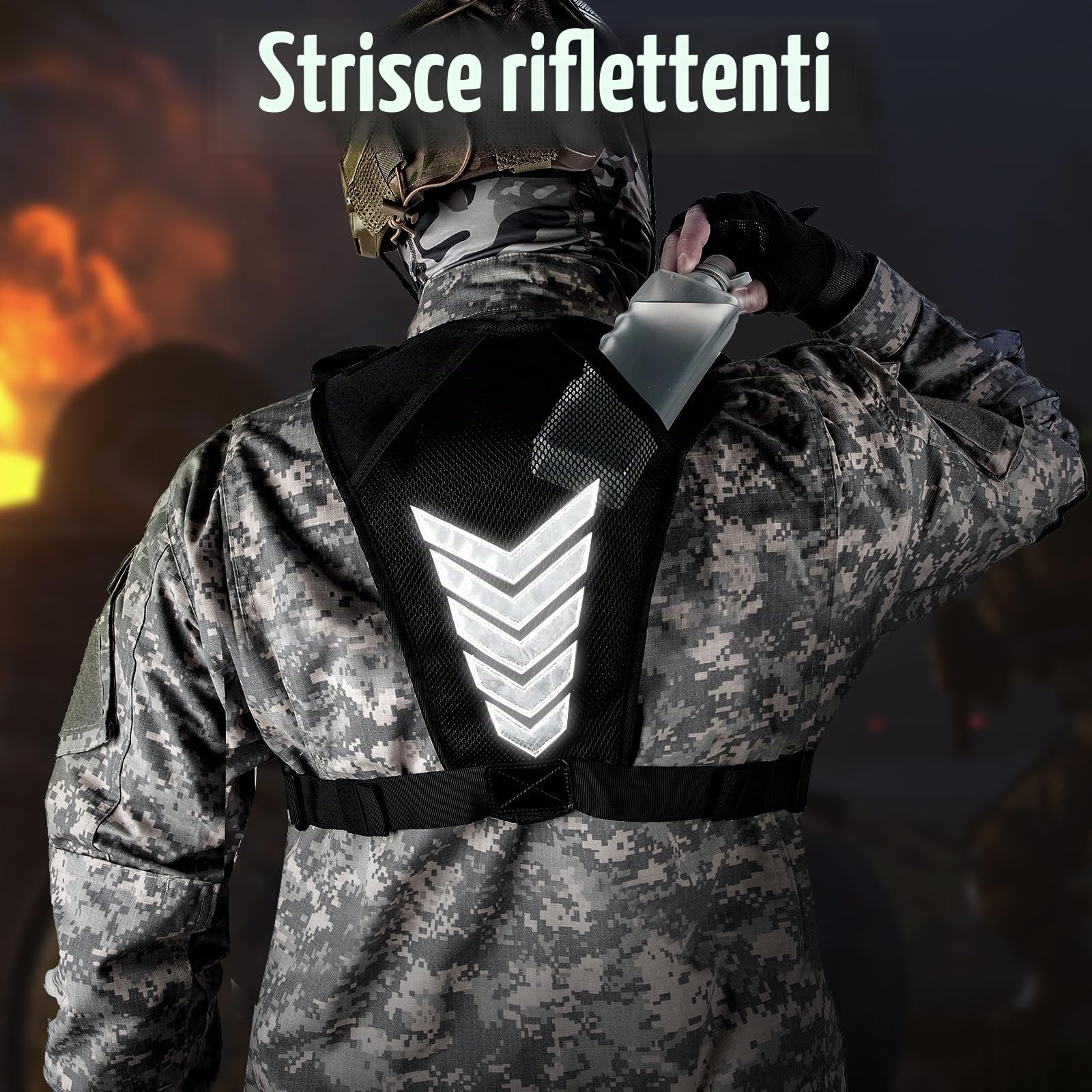 Jueachy Gilet da Corsa Uomo Tactical Running Vest Riflettente Borsa per Corsa e Jogging Zaino da Corsa