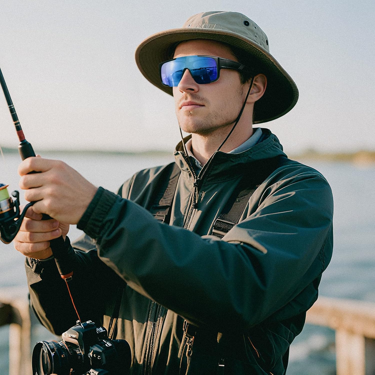 Fit Over Glasses Sunglasses for Men Polarized Sun Glasses Sports Wrap for Driving Cycling Running UV400 Protection - Image 3