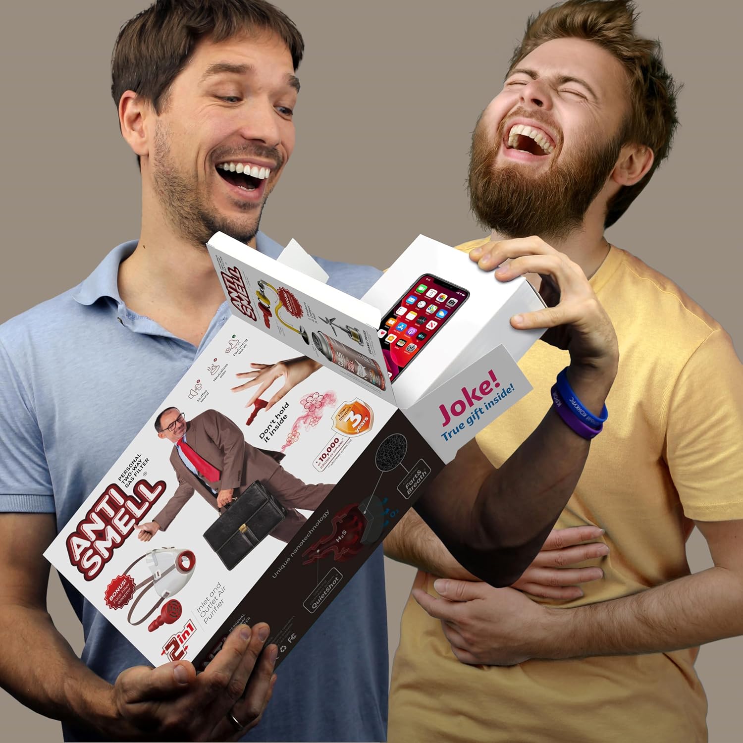 Prank Gift Box Set of 4 – Funny fake gift boxes that turn any present into a hilarious joke gift. Perfect gag boxes for birthdays, parties, and pranks.